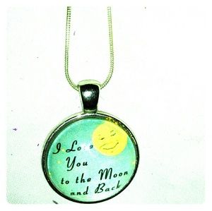 Vintage "I love you to the moon and back," charm &